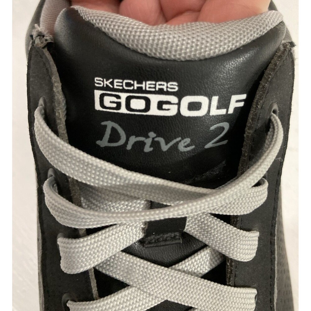 Skechers Go Golf Drive 2 LX Men’s 8 Black Spikeless Leather Golf Shoes 53546 - Picture 7 of 9
